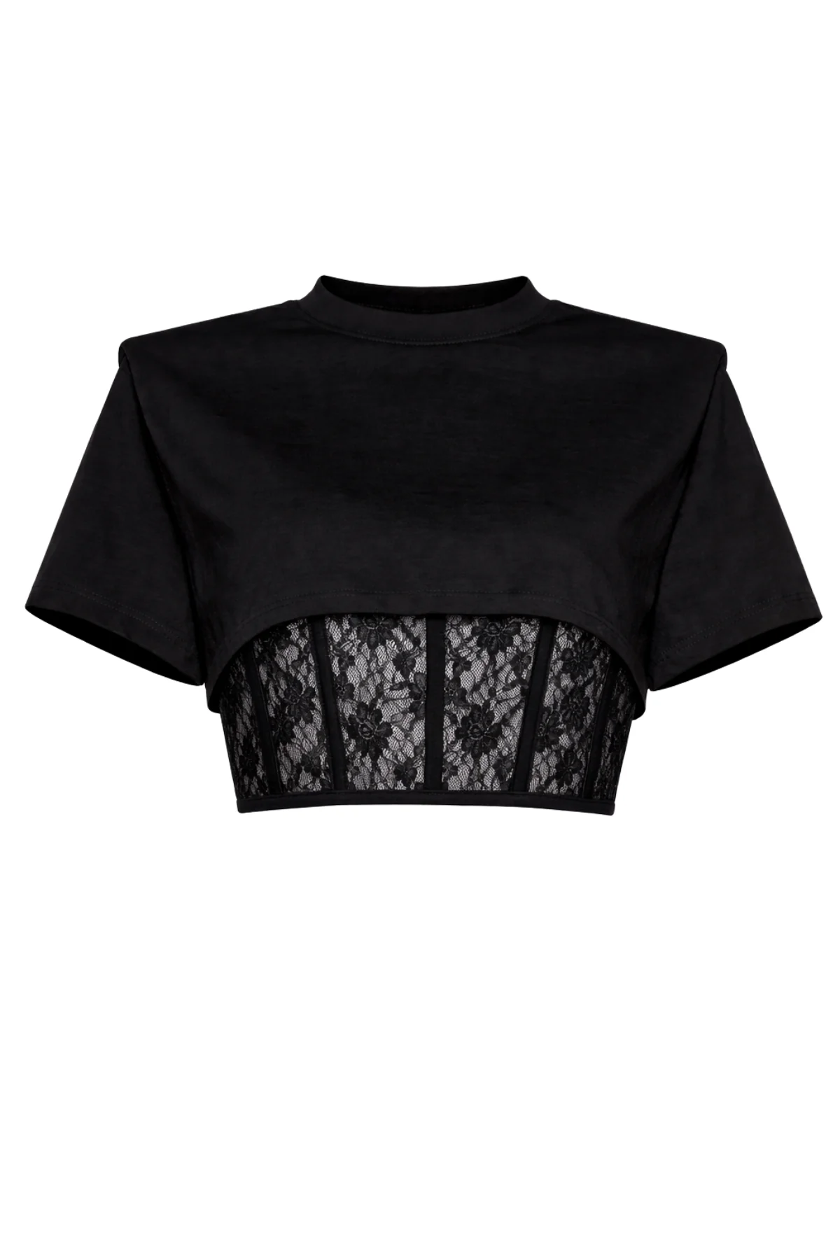 CLARA Black Lace Corset T-Shirt - Image 5