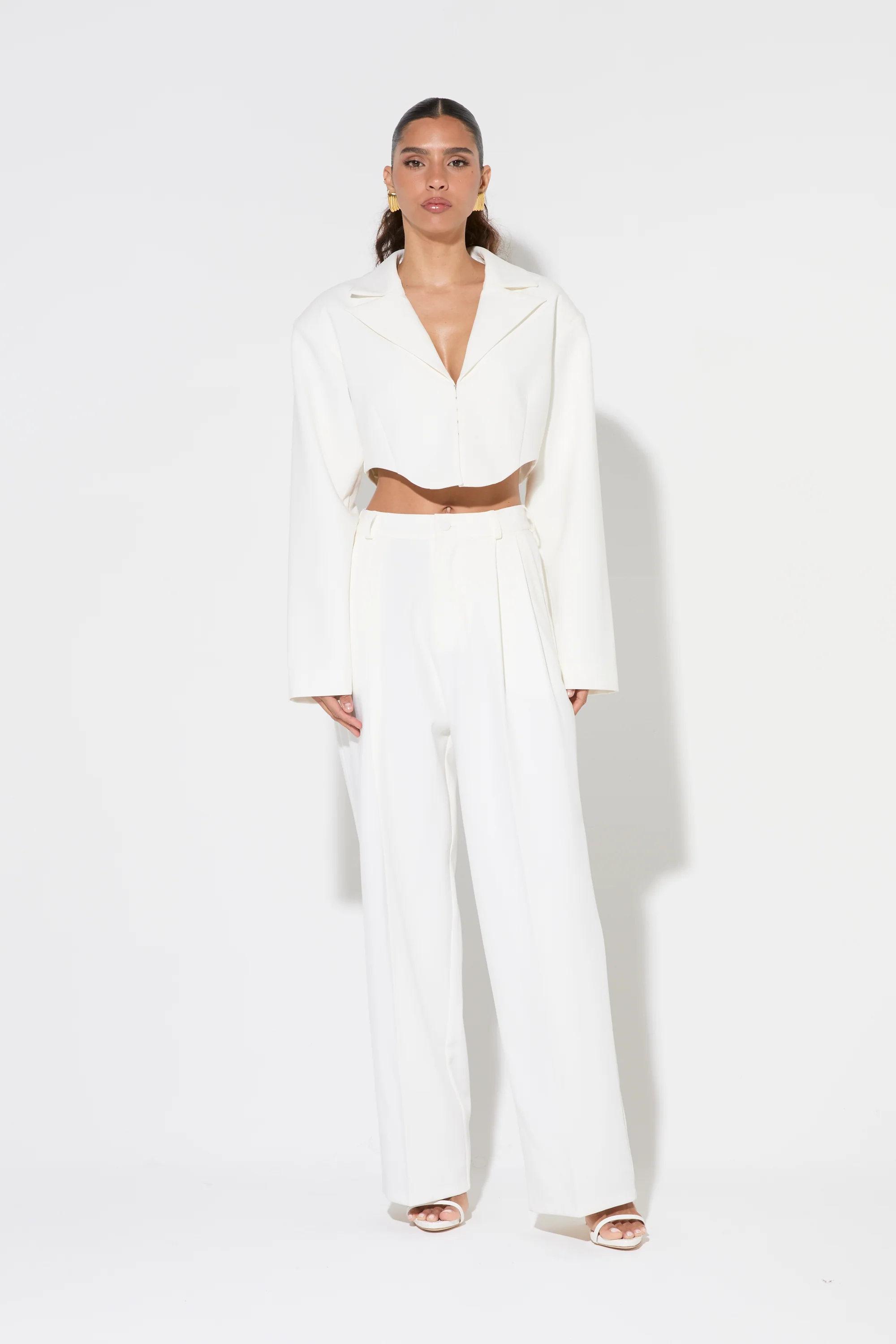 MARCI White Tailored Trousers - Image 3